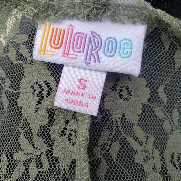 LulaRoe Joy Lace Stretch Olive Green - Picture 7 of 10